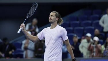 epa13278519 Alexander Zverev of Germany celebrates after winning his men’s singles match against Juncheng Shang of China at the China Open tennis tournament, in Beijing, China, 03 October 2026.  EPA/ANDRES MARTINEZ CASARES
