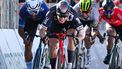 2023-03-15 14:52:08 Team Tudor Dutch rider Arvid De Kleijn (C) sprints on his way to win, ahead of Movistar Team Colombian rider Fernando Gaviria (L) the Milan–Turin semi classic single day cycling race, between the northern Italian cities of Milan and Turin, on March 15, 2023.  
Marco BERTORELLO / AFP