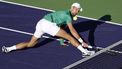 epaselect epa11950481 Novak Djokovic of Serbia in action against Botic Van de Zandschulp of the Netherlands during their men's second round match at the BNP Paribas Open tennis tournament in Indian Wells, California, USA, 08 March 2025.  EPA/JOHN G. MABANGLO