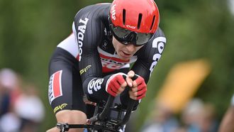 2021-06-30 12:39:46 Belgian Jasper De Buyst of Lotto Soudal pictured in action during the fifth stage of the 108th edition of the Tour de France cycling race, a 27,2km individual time trial from Change to Laval Espace Mayenne, France, Wednesday 30 June 2021. This year's Tour de France takes place from 26 June to 18 July 2021.
BELGA PHOTO DAVID STOCKMAN