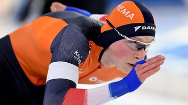 2023-03-03 20:32:50 HEERENVEEN - Merijn Scheperkamp (NED) tijdens de ploegenachtervolging op de ISU WK Afstanden schaatsen in Thialf. ANP OLAF KRAAK