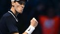 Italy's Jannik Sinner reacts during the final against USA's Taylor Fritz at the ATP Finals tennis tournament in Turin on November 17, 2024. 
Marco BERTORELLO / AFP