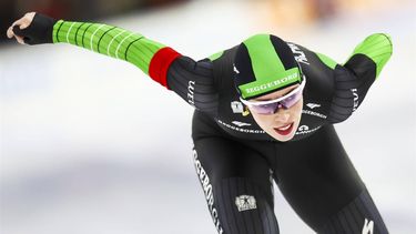 HEERENVEEN - Antoinette Rijpma-de Jong tijdens de 3000 meter op de tweede dag van het World Cup kwalificatietoernooi schaatsen in Thialf. ANP VINCENT JANNINK