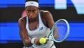 USA’s Coco Gauff hits a return to USA’s Jessica Pegula during the women’s singles final at the Wuhan Open tennis tournament in Wuhan, central China’s Hubei province on October 12, 2025. 
ADEK BERRY / AFP