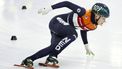 HEERENVEEN - Xandra Velzeboer in actie tijdens de halve finale 500 meter op de tweede dag van de Dutch Open Shorttrack in Thialf. De Nederlandse rijders kunnen bij de DOS weer punten verdienen voor kwalificatie voor de eerste twee World Tour-wedstrijden. ANP VINCENT JANNINK