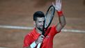 Serbia's Novak Djokovic celebrates after winning against France's Corentin Moutet  during the Men's ATP Rome Open tennis tournament at Foro Italico in Rome on May 10, 2024.  
Filippo MONTEFORTE / AFP