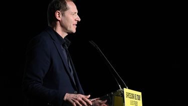 Tour de France general director Christian Prudhomme speaks during a ceremony in Barcelona to present the start of the 2026 Tour de France cylcling race from Barcelona, on February 25, 2025. The 2026 Tour de France cycling race's Grand Depart first stage will be held in Barcelona on July 4, 2026 with Spain's north eastern Catalonia region also hosting the second and third stages of La Grand Boucle.
Josep LAGO / AFP