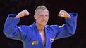 epa09258379 Dutch Frank De Wit celebrates after defeating Sotaro Fujiwara of Japan in their men's 81kg category bronze medal bout at the World Judo Championships in Budapest, Hungary, 09 June 2021.  EPA/Zsolt Szigetvary  HUNGARY OUT