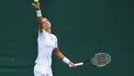 2022-06-28 12:14:59 Netherlands' Arantxa Rus serves to US Catherine Harrison during their women's singles tennis match on the second day of the 2022 Wimbledon Championships at The All England Tennis Club in Wimbledon, southwest London, on June 28, 2022.  
Adrian DENNIS / AFP