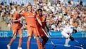 MONCHENGLADBACH - Jip Janssen van Nederland viert zijn 3-1 tegen Frankrijk tijdens de halve finale op het EK Hockey in het HockeyPark stadion. ANP ROBIN VAN LONKHUIJSEN