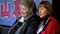 DEN HAAG - Sjoukje Dijkstra en Joan Haanappel op de tribune op de derde dag van het kunstschaatstoernooi Challenge Cup in De Uithof. ANP OLAF KRAAK