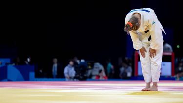 PARIJS - Judoka Joanne van Lieshout tijdens de Olympische Spelen. ANP IRIS VAN DEN BROEK