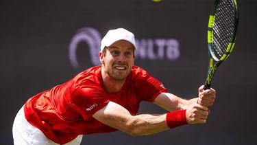 DEN BOSCH - Botic van de Zandschulp tijdens de ATP-enkelspelwedstrijd tegen Tallon Griekspoor op het Libéma Open 2026. Het gecombineerde ATP/WTA-toernooi wordt gehouden op het evenemententerrein van het voormalige autothemapark Autotron. FREEK VAN DEN BERGH / ANP