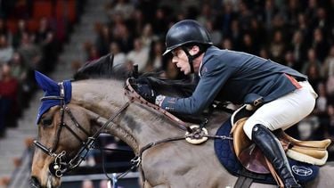epa11918391 The Netherlands' Harrie Smolders on the horse Monaco during the FEI Jumping World Cup at the Gothenburg Horse Show in Scandinavium, in Gothenburg, Sweden, 23 Feburary 2025.  EPA/Bjorn Larsson Rosvall  SWEDEN OUT