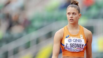 EUGENE - Zoe Sedney in actie tijdens de series van de 100 meter horden op de negende dag van de wereldkampioenschappen atletiek in het Hayward Field stadion. ANP ROBIN VAN LONKHUIJSEN