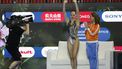 epa12248758 Marloes Steenbeek (C) of Netherlands competes in the Women’s Solo Free preliminaries of artistic swimming at the World Aquatics Championships Singapore 2025 in Singapore, 20 July 2025.  EPA/RUNGROJ YONGRIT