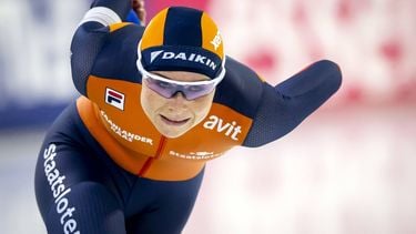 HEERENVEEN - Marijke Groenewoud (NED) in actie op de 500 meter allround vrouwen tijdens de derde dag van de WK allround en sprint in ijsstadion Thialf. SEM VAN DER WAL / ANP