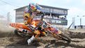 Red Bull KTM Factory Racing team's Dutch rider Jeffrey Herlings skids during the motocross MXGP Grand Prix Flanders, race 14/20 of the FIM Motocross World Championship, in Lommel, on July 28, 2024. 
MAARTEN STRAETEMANS / Belga / AFP