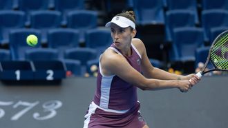 epa13286763 Belgian tennis player Elise Mertens is in action against Coco Gauff of the US during a women's singles match at the China Open in Beijing, China, 07 October 2026. The China Open runs from 28 September to 11 October 2026.  EPA/JESSICA LEE