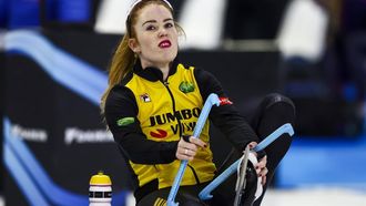 HEERENVEEN - Antoinette Rijpma - de Jong reageert na de 500 meter tijdens de eerste dag van het NK Allround schaatsen in het Thialf stadion in Heerenveen. ANP VINCENT JANNINK