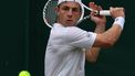 epa11455622 Tallon Griekspoor of the Netherlands in action against Miomir Kecmanovic of Serbia during their Mens Singles 2nd round match at the Wimbledon Championships, Wimbledon, Britain, 03 July 2024.  EPA/TIM IRELAND  EDITORIAL USE ONLY