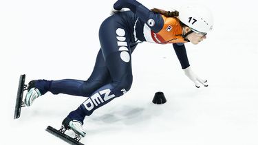 ROTTERDAM - Selma Poutsma (NED) tijdens de 500 meter vrouwen kwartfinale op het WK shorttrack in Ahoy. ANP KOEN VAN WEEL
