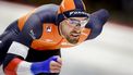 INZELL - Kjeld Nuis (NED) tijdens de 1000 meter mannen op het wereldkampioenschap schaatsen sprint in de Max Aicher Arena in het Duitse Inzell. ANP VINCENT JANNINK