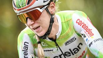 Dutch rider Inge van der Heijden competes during the elite women race of the 