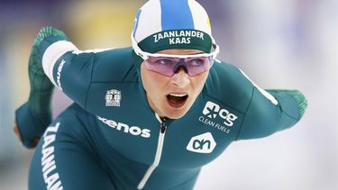 HEERENVEEN - Irene Schouten in actie op de 5.000 meter tijdens de laatste dag van het NK afstanden in Thialf. ANP VINCENT JANNINK