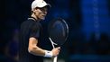 Italy's Jannik Sinner reacts during his semi-final match against Norway's Casper Ruud  at the ATP Finals tennis tournament in Turin on November 16, 2024. 
Marco BERTORELLO / AFP