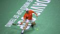 Botic Van de Zandschulp of Team Netherlands returns a shot to Daniel Altmaier of Team Germany during their semi-final singles match between Germany and Netherlands at the Davis Cup Finals at the Palacio de Deportes Jose Maria Martin Carpena arena in Malaga, southern Spain, on November 22, 2024. 
JORGE GUERRERO / AFP