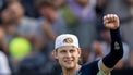 DEN BOSCH - Zizou Bergs (BEL) na zijn gewonnen partij tegen Reilly Opelka (USA) tijdens de halve finale van het Libema Open. Het tennistoernooi vindt plaats in in het Autotron van Rosmalen. ANP SANDER KONING