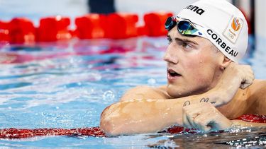 PARIJS - Caspar Corbeau na afloop van de halve finale op de 200 meter school op de Olympische Spelen. ANP KOEN VAN WEEL