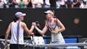 epa12686317 Iga Swiatek (L) of Poland congratulates Elena Rybakina of Kazakhstan on her win in their women’s quarterfinals on day 11 of the 2026 Australian Open tennis tournament at Melbourne Park in Melbourne, Australia, 28 January 2026.  EPA/JAMES ROSS AUSTRALIA AND NEW ZEALAND OUT
