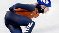 MILAAN - Xandra Velzeboer tijdens de kwart finales 1000 meter bij het shorttrack schaatsen in de Milano Ice Skating Area op de Olympische Winterspelen van Milaan. ROBIN VAN LONKHUIJSEN / ANP