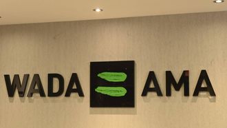 A sign for The World Anti-Doping Agency (WADA) headquarters is seen on December 17, 2020 in Montreal, Quebec. By excluding Russia from major international sporting competitions for the next two years over systematic doping, the Court of Arbitration for Sport made a 