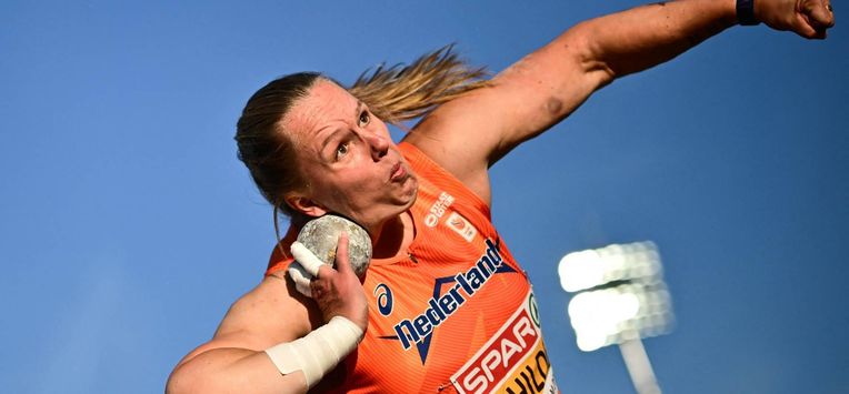 Netherlands' Jessica Schilder competes in the women's shot put final during the European Athletics Championships at Alexander Stadium in Birmingham on August 10, 2026. 
Ben STANSALL / AFP