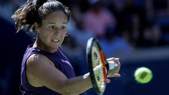 epa12338116 Daria Kasatkina of Australia in action against Naomi Osaka of Japan during their women's singles third round match of the US Open Tennis Championships at the USTA Billie Jean King National Tennis Center in Flushing Meadows, New York, USA, 30 August 2025.  EPA/CRISTOBAL HERRERA-ULASHKEVICH