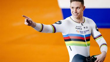 APELDOORN - Harrie Lavreysen tijdens een training van de sprintselectie in aanloop naar het EK Baan in Heusden-Zolder. ANP SEM VAN DER WAL