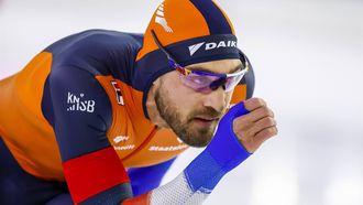 HEERENVEEN - Kjeld Nuis (NED) in actie op de 1500 meter mannen tijdens de zesde en tevens laatste wereldbeker langebaanschaatsen van het seizoen. Het driedaagse evenement vond plaats in Thialf. ANP VINCENT JANNINK
