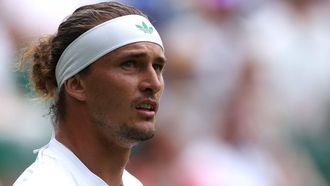 epa12208577 Alexander Zverev of Germany in action during the Men's 1st round match against Arthur Rinderknech of France at the Wimbledon Championships, Wimbledon, Britain, 01 July  2025.  EPA/NEIL HALL  EDITORIAL USE ONLY