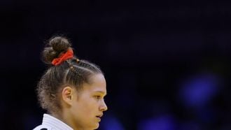 Netherlands' Joanne Van Lieshout competes in the women's under 63 kg round of 16 at the World Judo Championships in Baku on October 7, 2026. 
Anne-Christine POUJOULAT / AFP