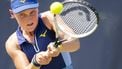DEN BOSCH - Suzan Lamens (NED) in haar partij tegen Elise Mertens (BEL) tijdens de kwartfinale van het Libema Open. Het tennistoernooi vindt plaats in in het Autotron van Rosmalen. ANP SANDER KONING