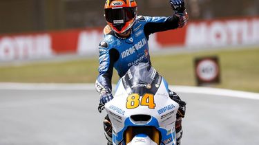 ASSEN - Zonta van den Goorbergh (NED) op zijn Kalex tijdens de Moto2 race op de 100e Editie van de TT van Assen. ANP VINCENT JANNINK