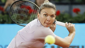 epa11200467 (FILE) - Simona Halep of Romania in action during her women's singles round of 16 match against Coco Gauff of USA at the Mutua Madrid Open's tennis tournament in Madrid, Spain, 02 May 2022 (reissued 05 March 2024). The Court of Arbitration for Sport (CAS) on 05 March 29024 announced it was reducing the four-year period of ineligibility imposed on Halep to nine months. The backdated nine-month ban will expire on 06 July 2023. In September 2023, the International Tennis Federation (ITF) Independent Tribunal found Halep guilty of violating anti-doping regulations over a sample collected at the 2022 US Open.  EPA/Emilio Naranjo