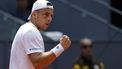 epa12915013 Tallon Griekspoor of Netherlands in action during his third round match against Lorenzo Musetti of Italy at the Madrid Open tennis tournament in Madrid, Spain, 26 April 2026.  EPA/Chema Moya