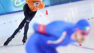 epa12735135 Jorrit Bergsma of Netherlands competes during the Men's 10000m of the Speed Skating competitions at the Milano Cortina 2026 Winter Olympic Games, in Milan, Italy, 13 February 2026.  EPA/TERESA SUAREZ