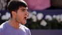 Spain's Carlos Alcaraz celebrates beating France's Arthur Fils during the ATP Barcelona Open 