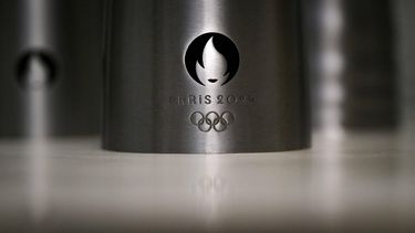 This photograph taken on November 17, 2023 shows the logo of Paris 2024 Olympic games on an Olympic torch, at the Degrenne manufacturing plant, in Vire, northwestern France, . Mass production of the 2,000 or so recycled steel torches needed to carry the flame of the Paris 2024 Olympic and Paralympic Games from Olympia (Greece) next summer began in Vire.
LOU BENOIST / AFP