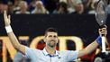 epa11093269 Novak Djokovic of Serbia reacts after match point against Adrian Mannarino of France during the Men's 4th round match at the Australian Open tennis tournament in Melbourne, Australia, 21 January 2024.  EPA/MAST IRHAM